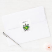 Vierkante sticker O'Connor achternaam en schild (Envelop)