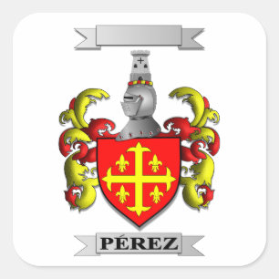 Vierkante sticker Perez Achternaam En Schild