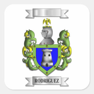 Vierkante sticker Rodriguez Achternaam En Schild