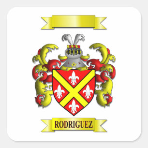 Vierkante sticker Rodriguez familienaam en schild