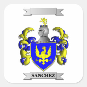 Vierkante sticker Sanchez Achternaam En Schild