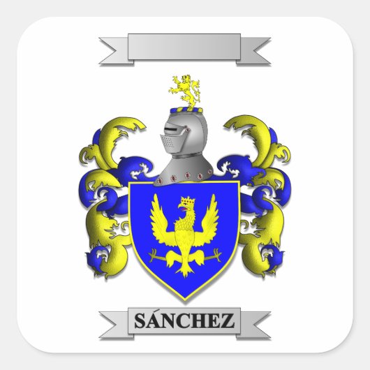 Vierkante sticker Sanchez Achternaam En Schild (Voorkant)