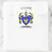 Vierkante sticker Sanchez Achternaam En Schild (Tas)