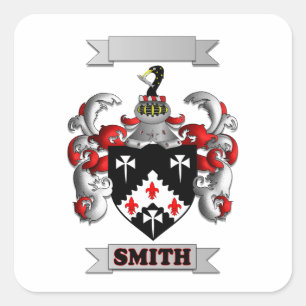 Vierkante sticker Smith familienaam en schild