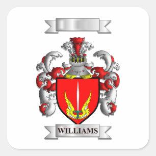 Vierkante sticker Williams familie achternaam en s