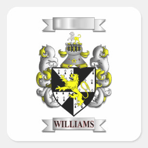 Vierkante sticker Williams familienaam en schild