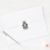 Vierkante Sticker Wu Achternaam En Schild (Envelop)