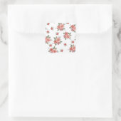Vierkante Stickers met charmante bloemenDesign (Tas)