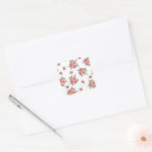 Vierkante Stickers met charmante bloemenDesign (Envelop)