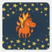 Vierkante stickers met een rode paarden (Voorkant)