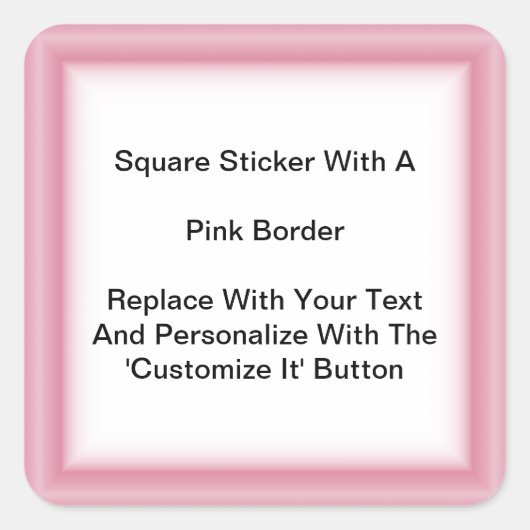 Vierkante Stickers met een roze rand in vellen (Voorkant)