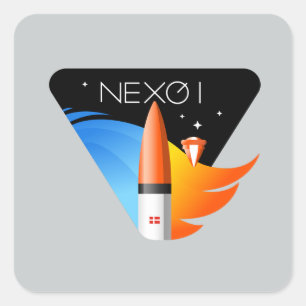 Vierkante Stickers met Nexø I Mission Patch