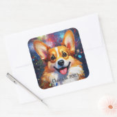 Vierkante Stickers met Regenboog Kleur Vuurwerk, G (Envelop)