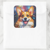 Vierkante Stickers met Regenboog Kleur Vuurwerk, G (Tas)