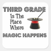 Vierkante Stickers ThirdGradeMagic (Voorkant)