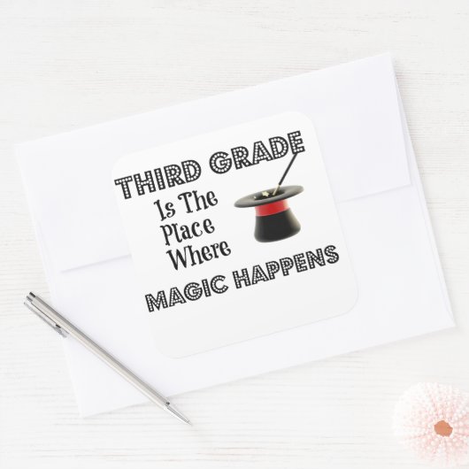 Vierkante Stickers ThirdGradeMagic (Envelop)