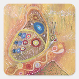 Vierkante Stickers voor het schilderen van vlinder