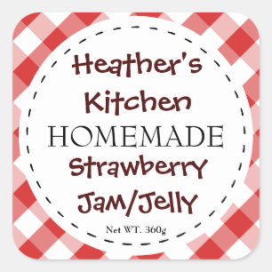 Vierkante Stickers voor Jam/Jelly met Controlelijn