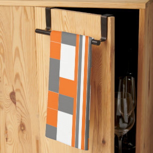 Vierkante strepen geometrisch elegant patroon theedoek