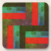 Vierkante strepen, marmer, diepe blik bier onderzetter (Voorkant)