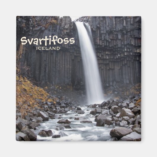 Vierkante Svartifoss waterval in IJsland tekst mag Magneet (Voorkant)