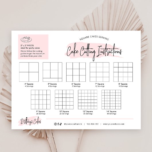 Vierkante taart snijden gidsen 2x2" partij porties