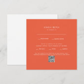 Vierkante Tangerine Trouw QR Code RSVP (Voorkant / Achterkant)