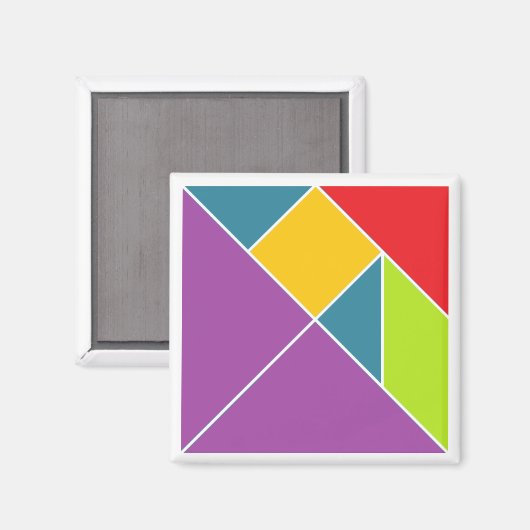 Vierkante tangram magneet (Voorkant / Achterkant)