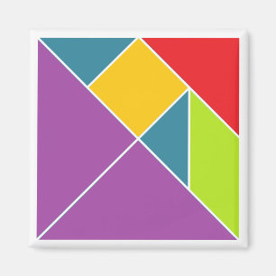 Vierkante tangram magneet