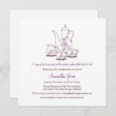 Vierkante tea set Bridal Shower-uitnodigingen Kaart (Voorkant / Achterkant)