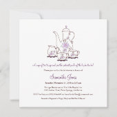 Vierkante tea set Bridal Shower-uitnodigingen Kaart (Voorkant)