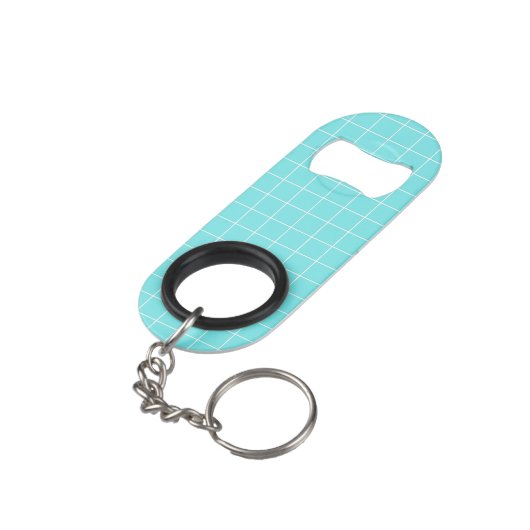 Vierkante Tegel als Check Pattern Mini Flessenopener (Achterkant Gekanteld)