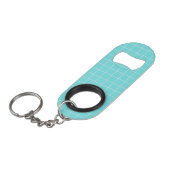 Vierkante Tegel als Check Pattern Mini Flessenopener (Voorkant Gekanteld)