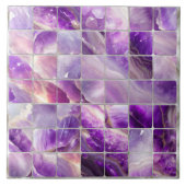Vierkante tegels Mozaïek Amethist en parel Tegeltje (Voorkant)