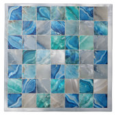 Vierkante tegels mozaïek waterstenen tegeltje (Voorkant)