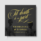 Vierkante Tot de Dood Ons Scheidt Skeletten Goth H Gastenboek (Voorkant)