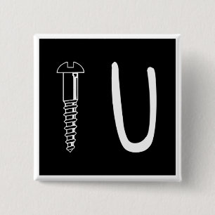 Vierkante U-bout knop Button 5,1 Cm