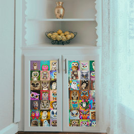 Vierkante uilen decoupage tissuepapier