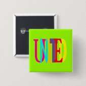 Vierkante Unieknop Button 5,1 Cm (Voorkant /achterkant)