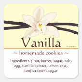 vierkante vanille Stickers (Voorkant)