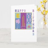 vierkante verjaardagskaart 2004 kaart (Gele Bloem)