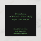 Vierkante verjaardagsuitnodigingen (verpakking van informatiekaartje (Achterkant)