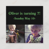 Vierkante verjaardagsuitnodigingen (verpakking van informatiekaartje (Voorkant)