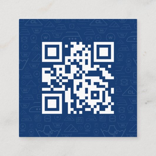 Vierkante Visitekaartje wasservice Qr-code (Achterkant)