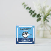 Vierkante Visitekaartje wasservice Qr-code (Staand voorkant)