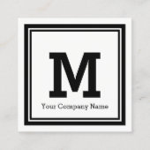 Vierkante visitekaartjes met aangepaste monogram l (Voorkant)