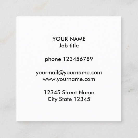 Vierkante visitekaartjes met aangepaste monogram l (Achterkant)