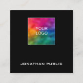 Vierkante Visitekaartjes Voeg toe uploadt uw Logo (Voorkant)