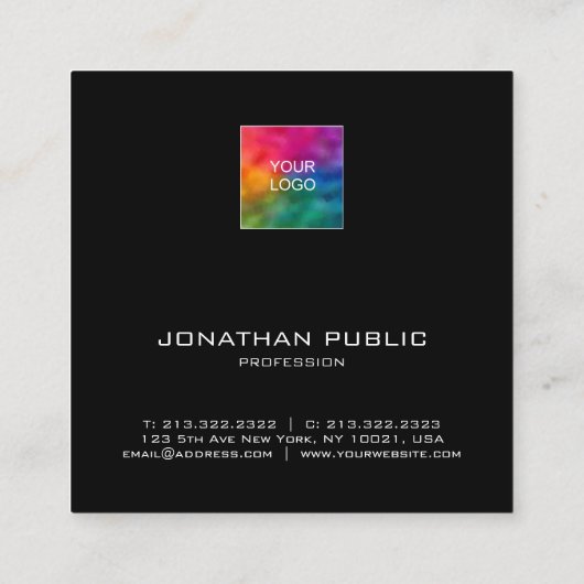 Vierkante Visitekaartjes Voeg toe uploadt uw Logo (Achterkant)