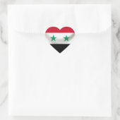 Vierkante vlag van Syrië, ceremonieel gedrapeerd Hart Sticker (Tas)
